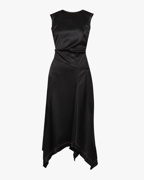 Sleeveless Satin Midi Dress