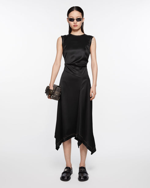 Sleeveless Satin Midi Dress