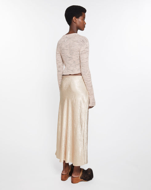 Textured Satin Wrap Skirt