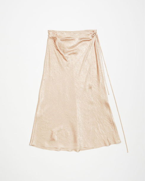 Textured Satin Wrap Skirt