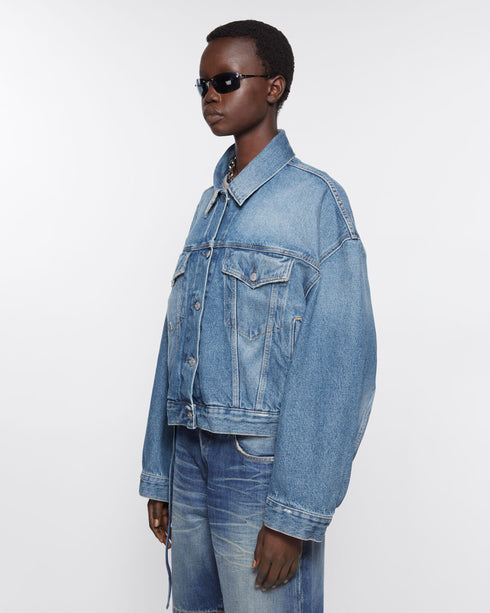 Oversized Cropped Denim Jacket