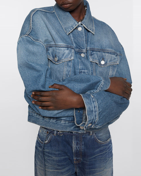 Oversized Cropped Denim Jacket