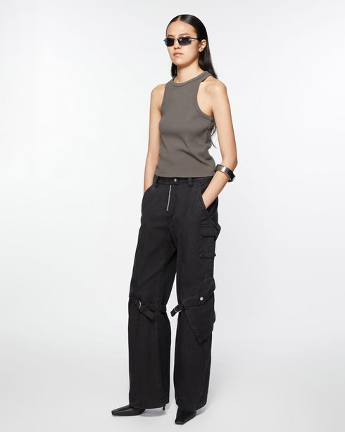 Coated Cotton Cargo Trouser