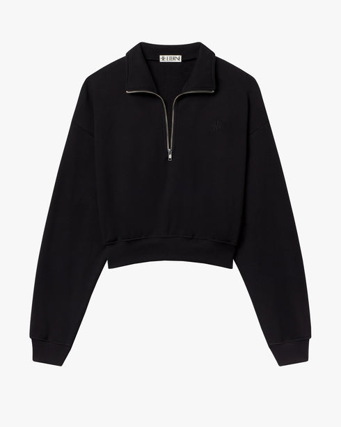 Cropped Half Zip Sweatshirt