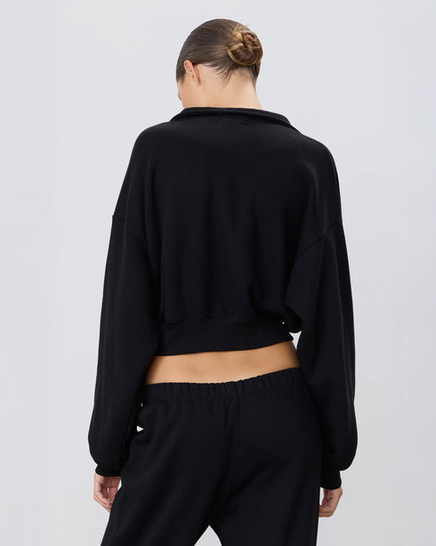 Cropped Half Zip Sweatshirt