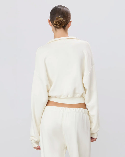 Cropped Half Zip Sweatshirt