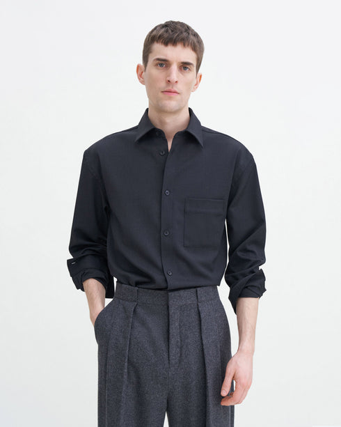 Boxy Wool Twill Shirt