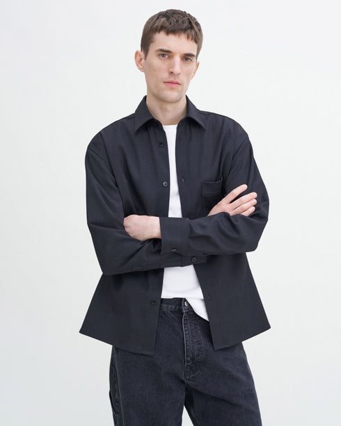 Boxy Wool Twill Shirt