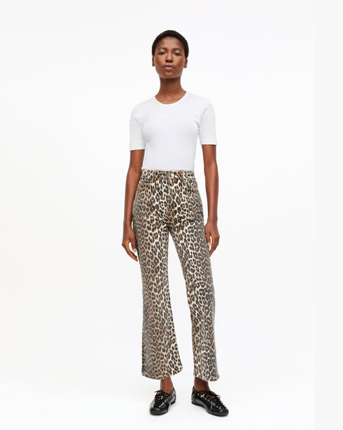 Betzy Cropped Leopard Print Jean
