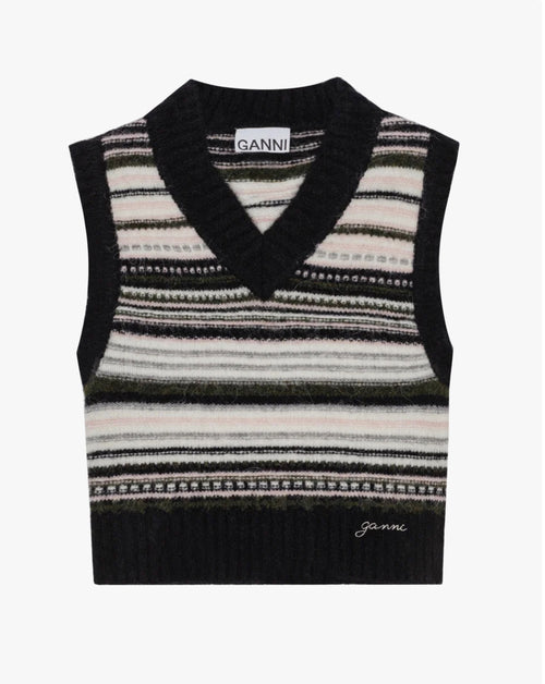 Soft Wool Stripe Vest