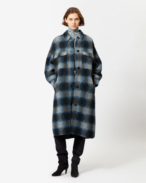 Fontizi checked wool-blend coat