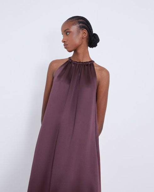 Morene Satin Halter Dress