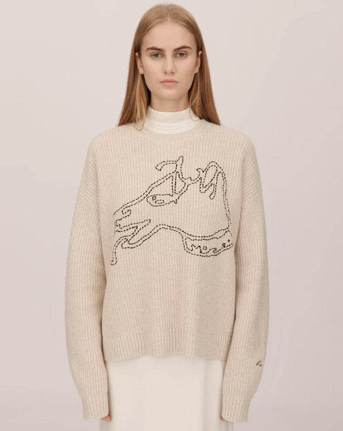 Bella Freud - Mens Dog Embroidery Sweatshirt - Grey